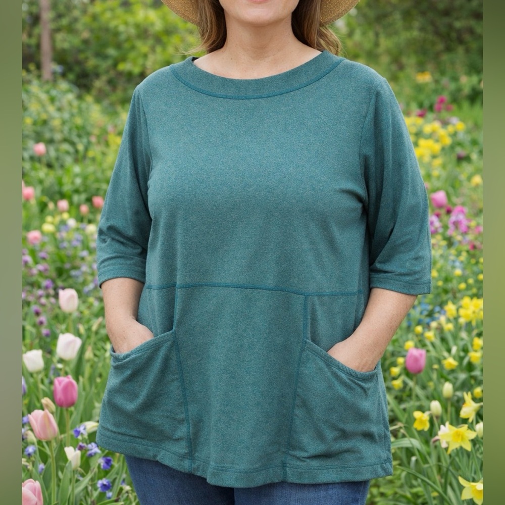 Duluth Trading Co Gardening Shirt “Grow Getter Elbow Sleeve” Teal Size XL